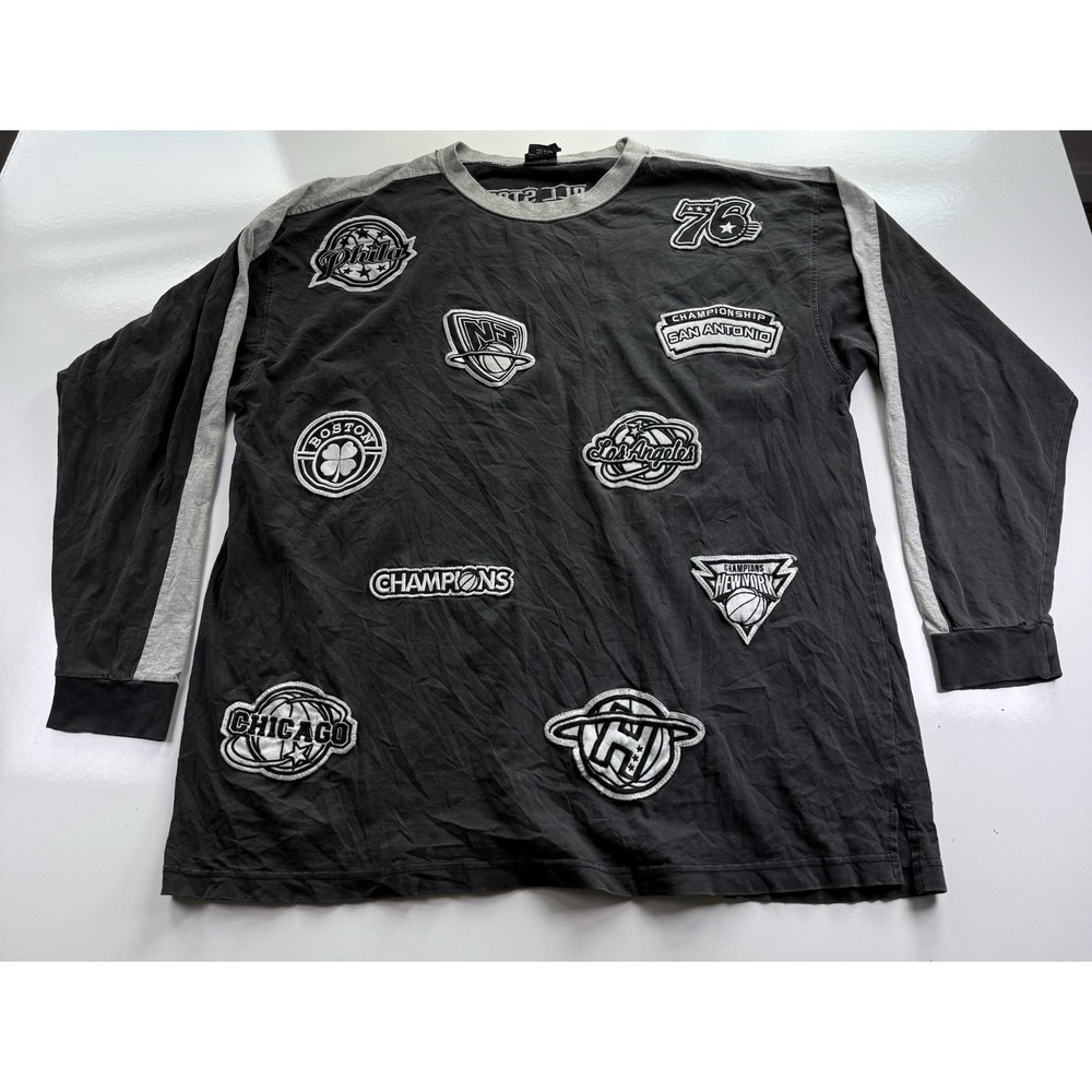NBA All-Star Patch Long Sleeve XL T-Shirt MultiTeam Bryant James Distressed Rare